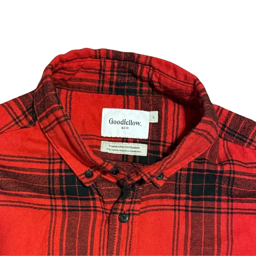Flannel Button-Down Shirt - Lg - Picture 11 of 12
